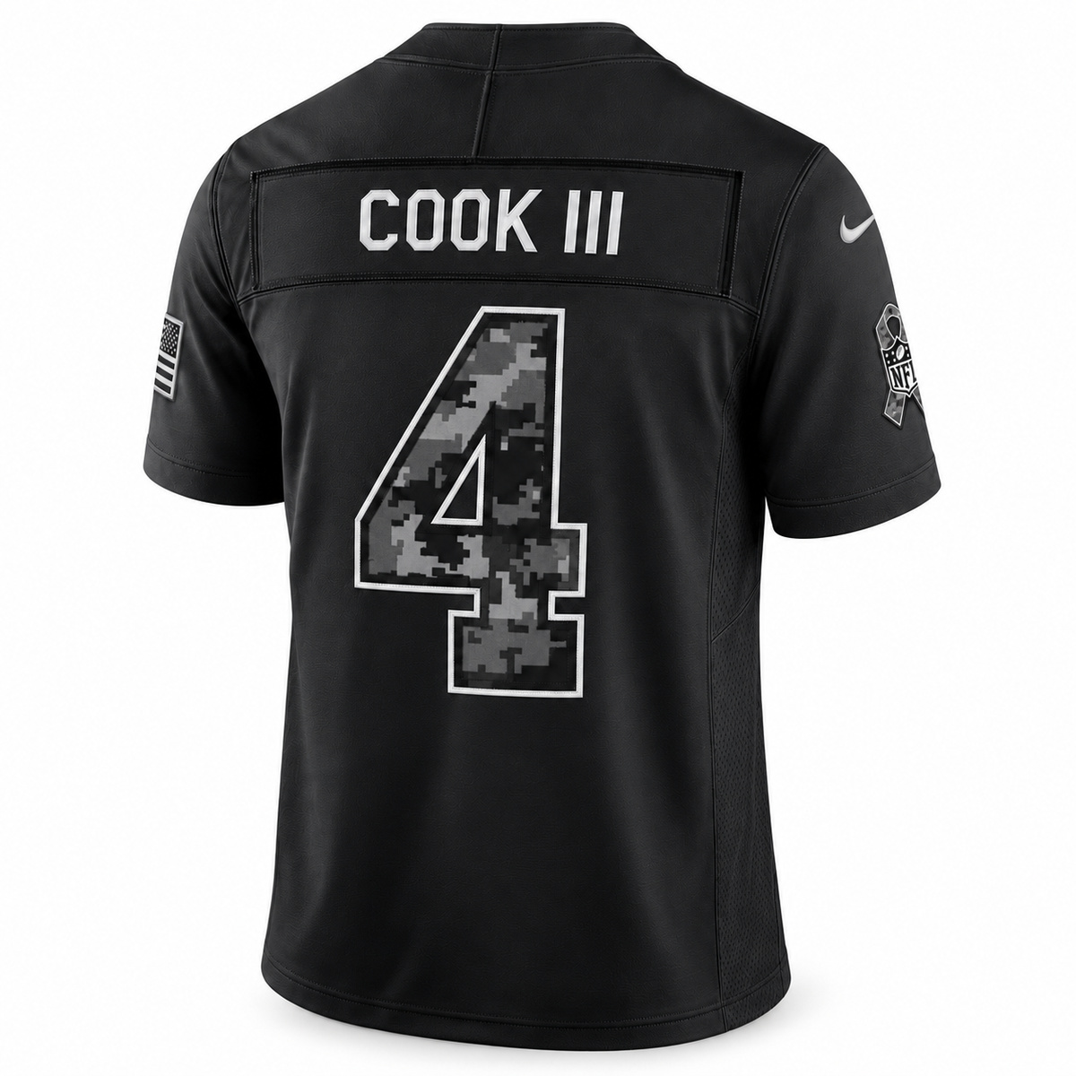 Men’s James Cook III #4 Buffalo Bills 2026 Salute to Service Stitched Limited Jersey – Black
