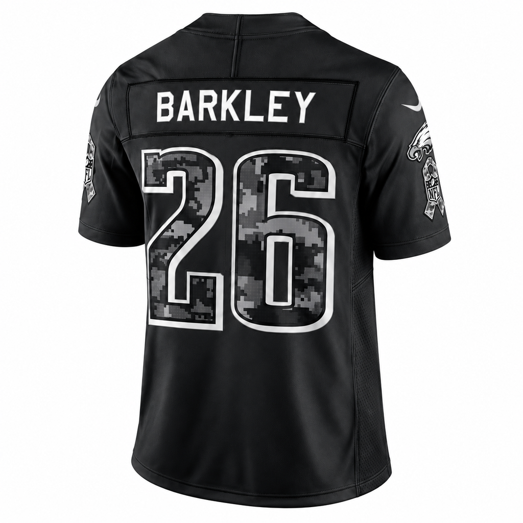 Men’s Saquon Barkley #26 Philadelphia Eagles Salute to Service Football Fan Jersey – Black
