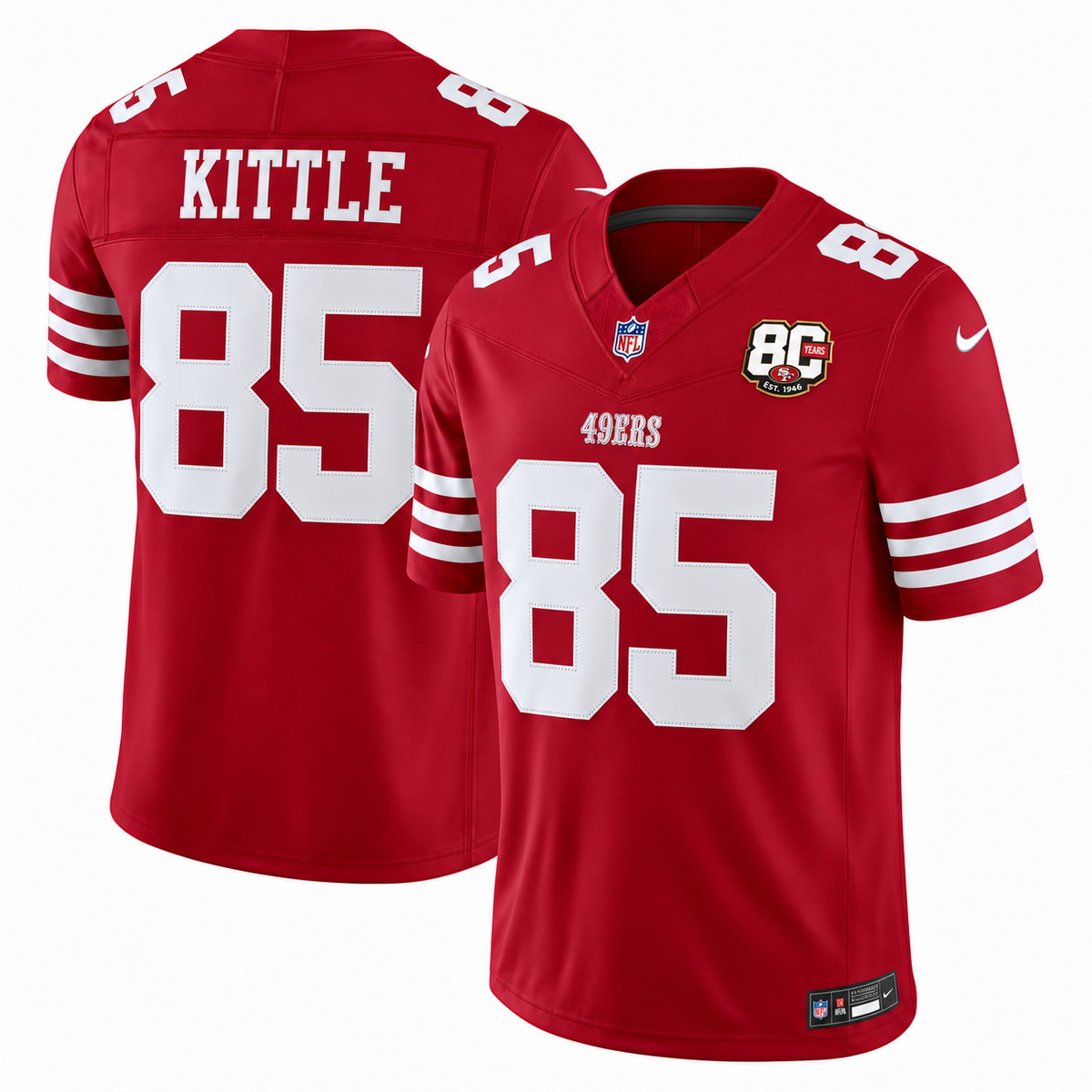 Men's George Kittle #85 San Francisco 49ers Team Vapor F.U.S.E. Stitched Limited Jersey