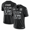 Men's Bart Starr Green Bay Packers 2026 Salute to Service Stitched Limited Jersey - Black