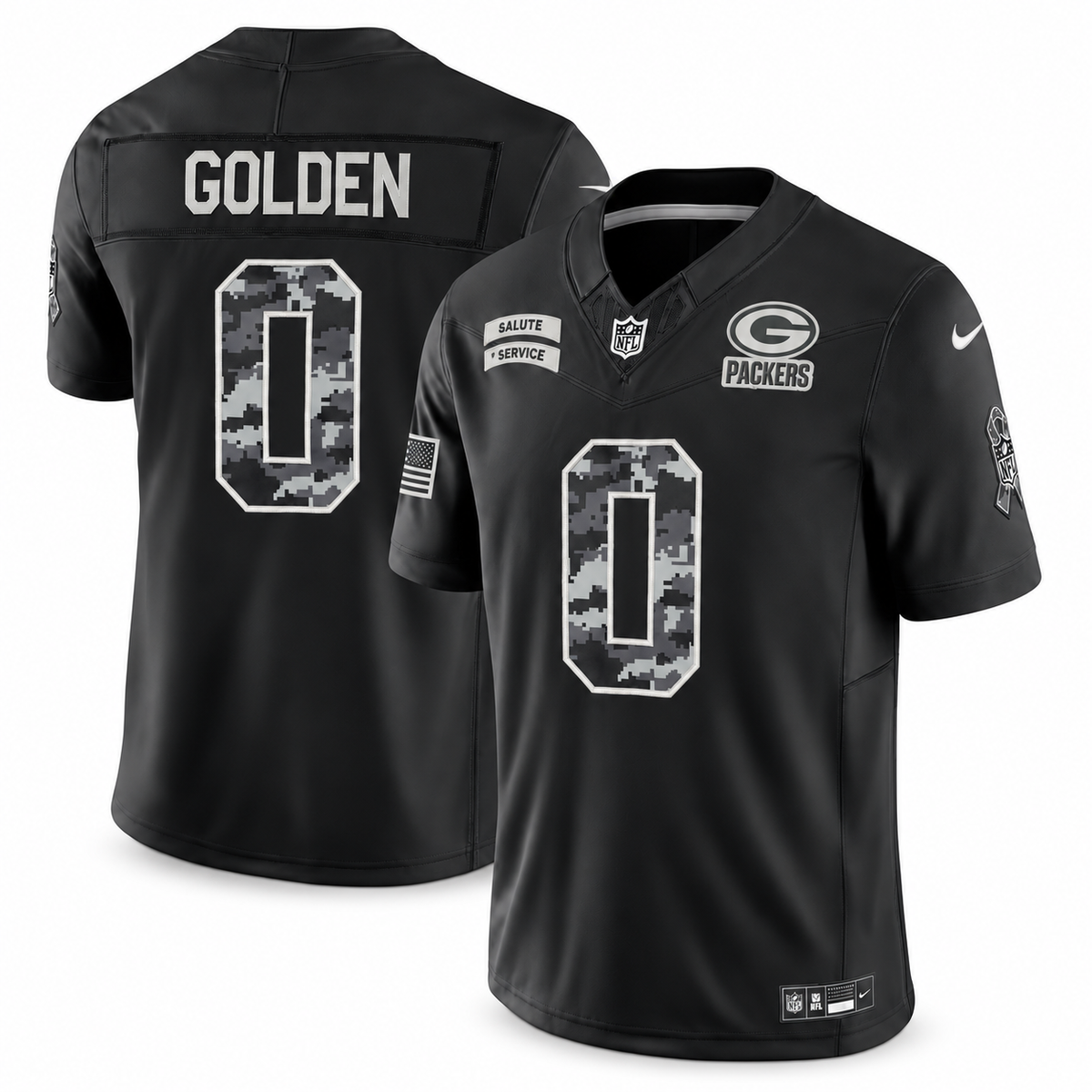 Men's Green Bay Packers 2026 Salute to Service Stitched Limited Jersey - Black