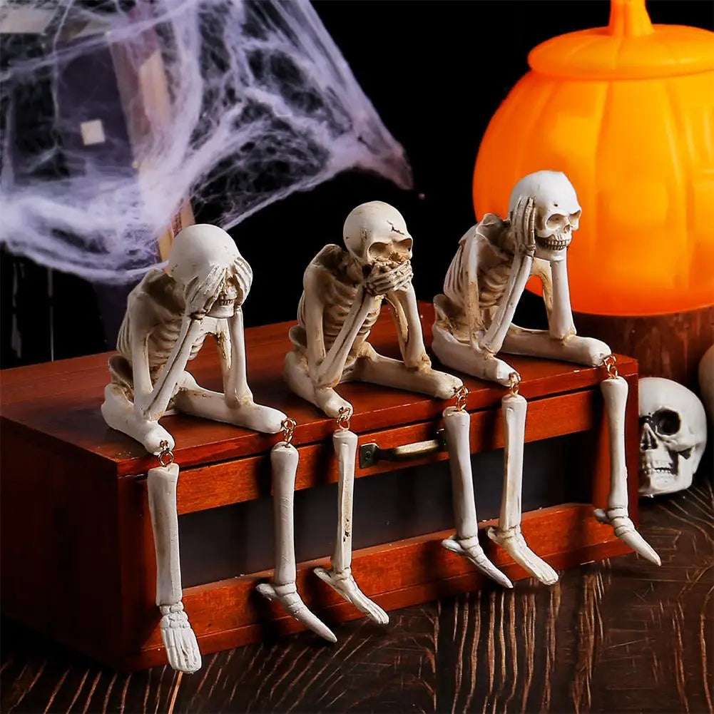 2025 Don't Listen / Don't Look / Don't Say / Creative Halloween Skull Decoration