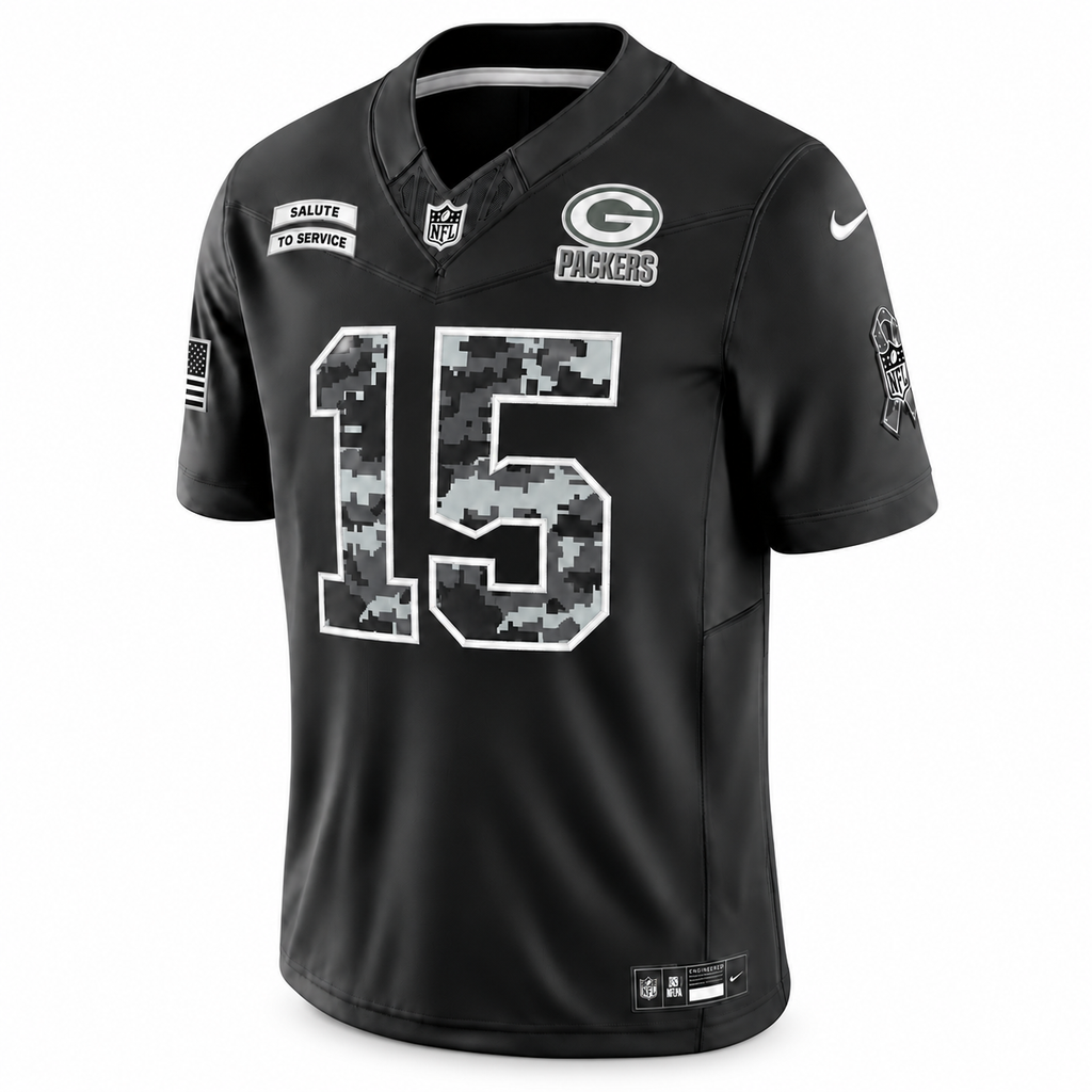 Men's Bart Starr Green Bay Packers 2026 Salute to Service Stitched Limited Jersey - Black