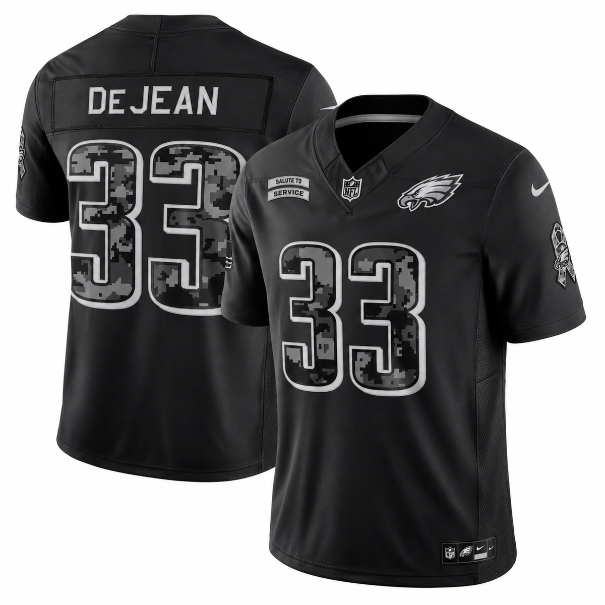 Men’s Cooper DeJean #33 Philadelphia Eagles Salute to Service Football Fan Jersey – Black