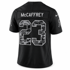 Men’s Christian McCaffrey #23 San Francisco 49ers 2026 Salute to Service Stitched Limited Jersey – Black