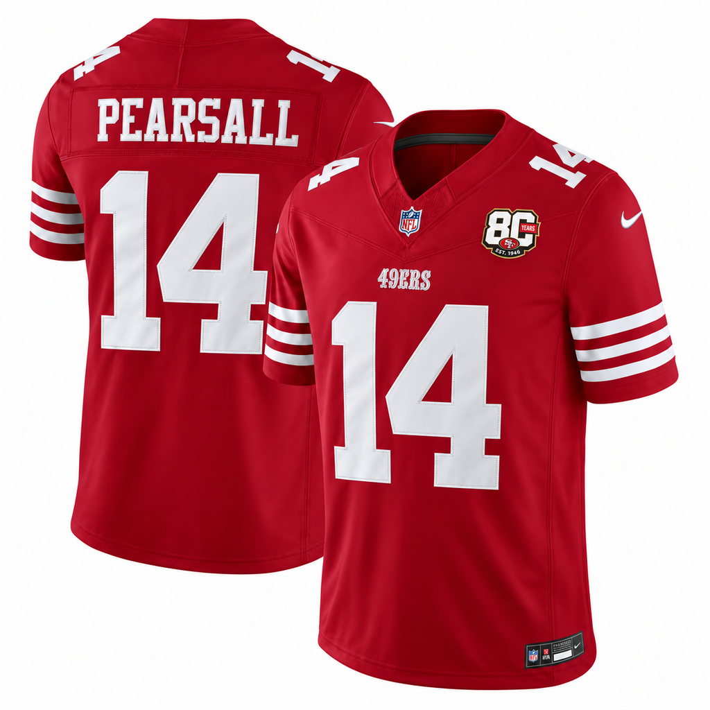 Men's Ricky Pearsall #14 San Francisco 49ers Team Vapor F.U.S.E. Stitched Limited Jersey
