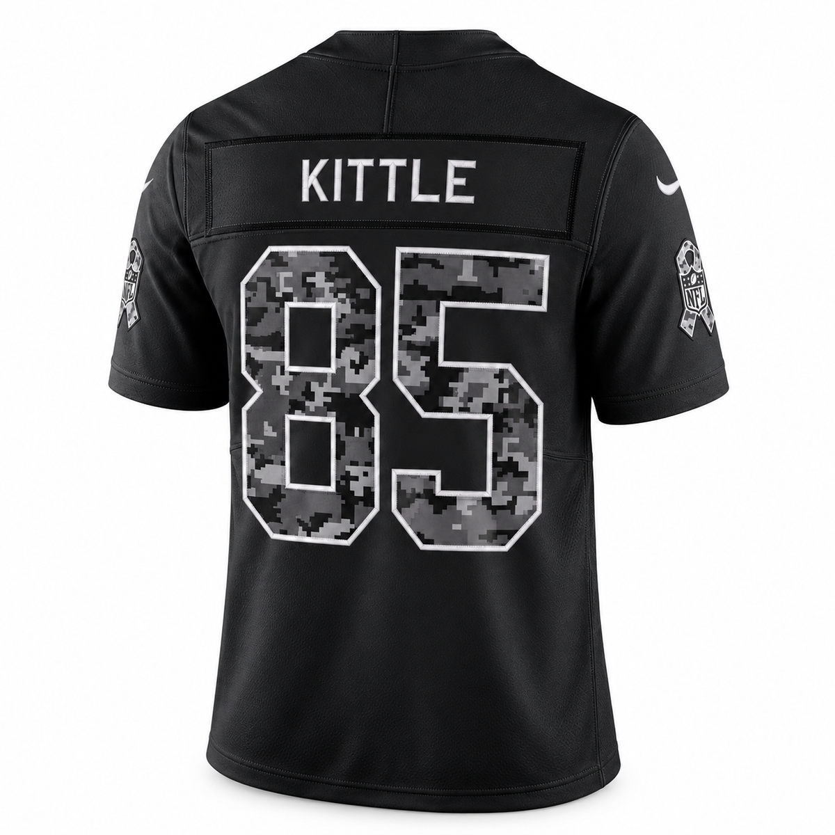 Men’s George Kittle #85 San Francisco 49ers 2026 Salute to Service Stitched Limited Jersey – Black