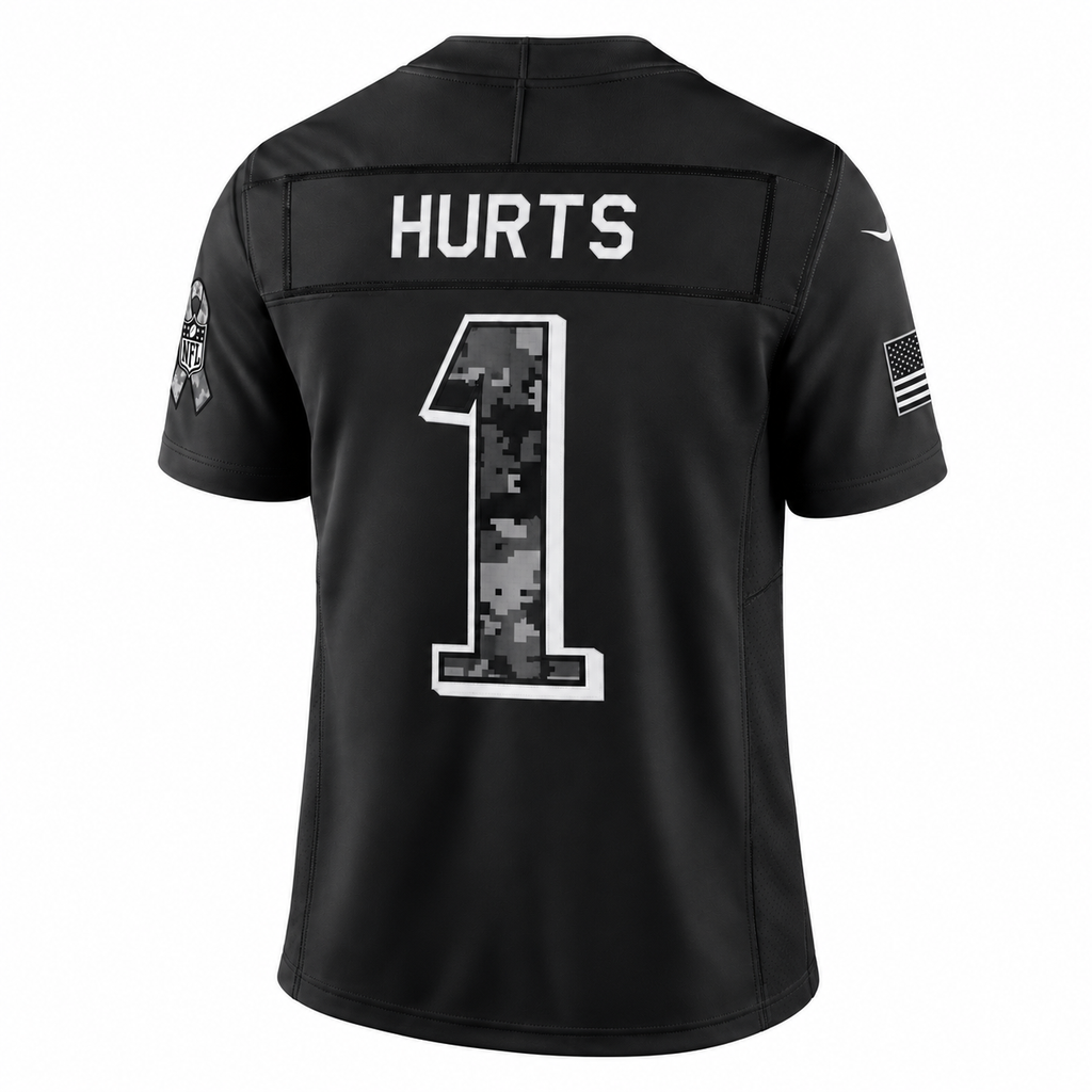 Men’s Jalen Hurts #1 Philadelphia Eagles Salute to Service Football Fan Jersey – Black
