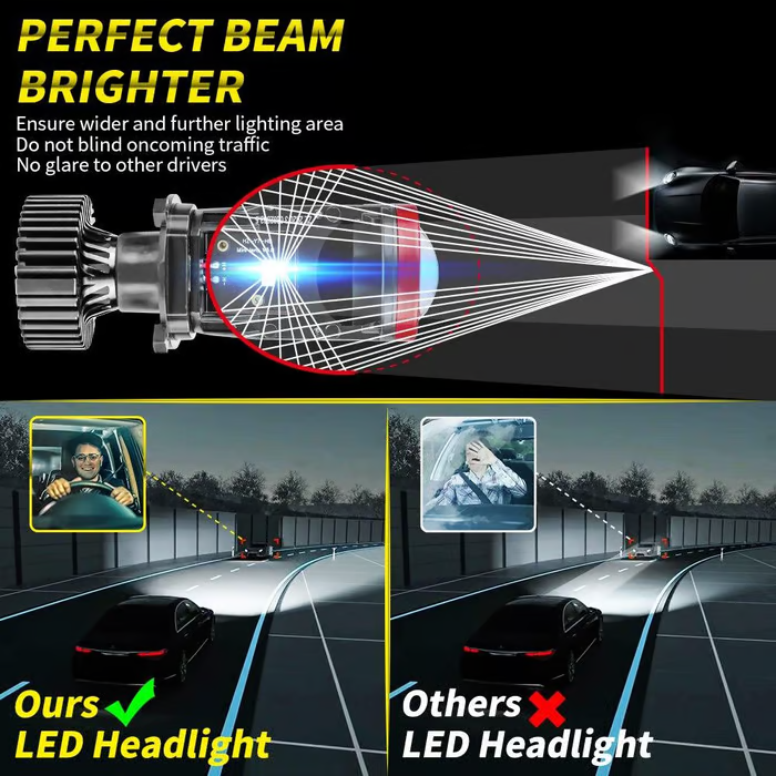 2-piece set🚗Upgrade your ride with the Y7D H4 LED Car Light 6000K 50W 4800LM Conversion Kit for High/Low Beams/Single-Piece Installation💡🔥 No modifications needed—easy installation!