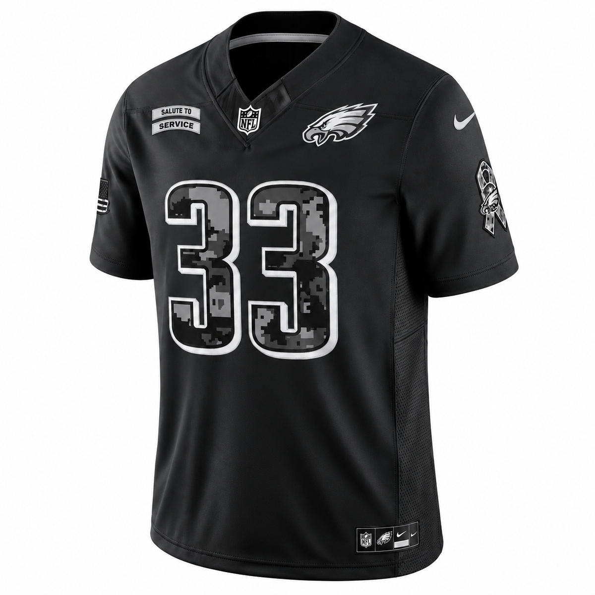 Men’s Cooper DeJean #33 Philadelphia Eagles Salute to Service Football Fan Jersey – Black