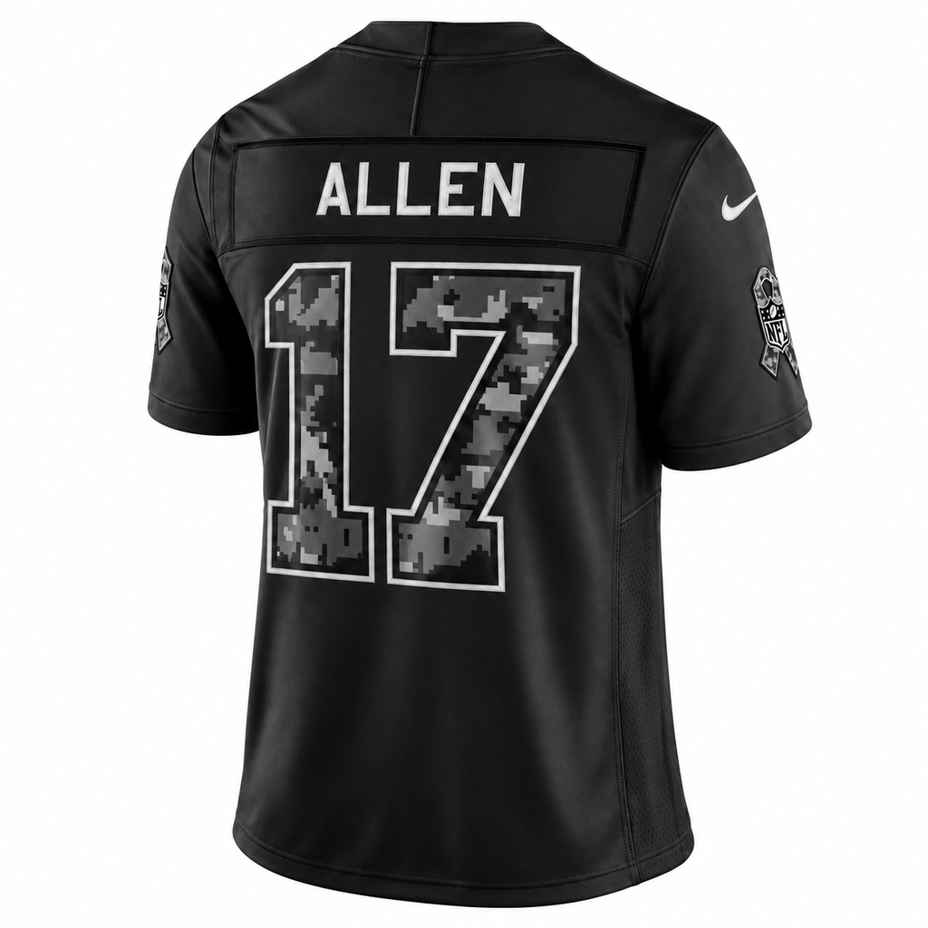 Men’s Josh Allen #17 Buffalo Bills 2026 Salute to Service Stitched Limited Jersey – Black