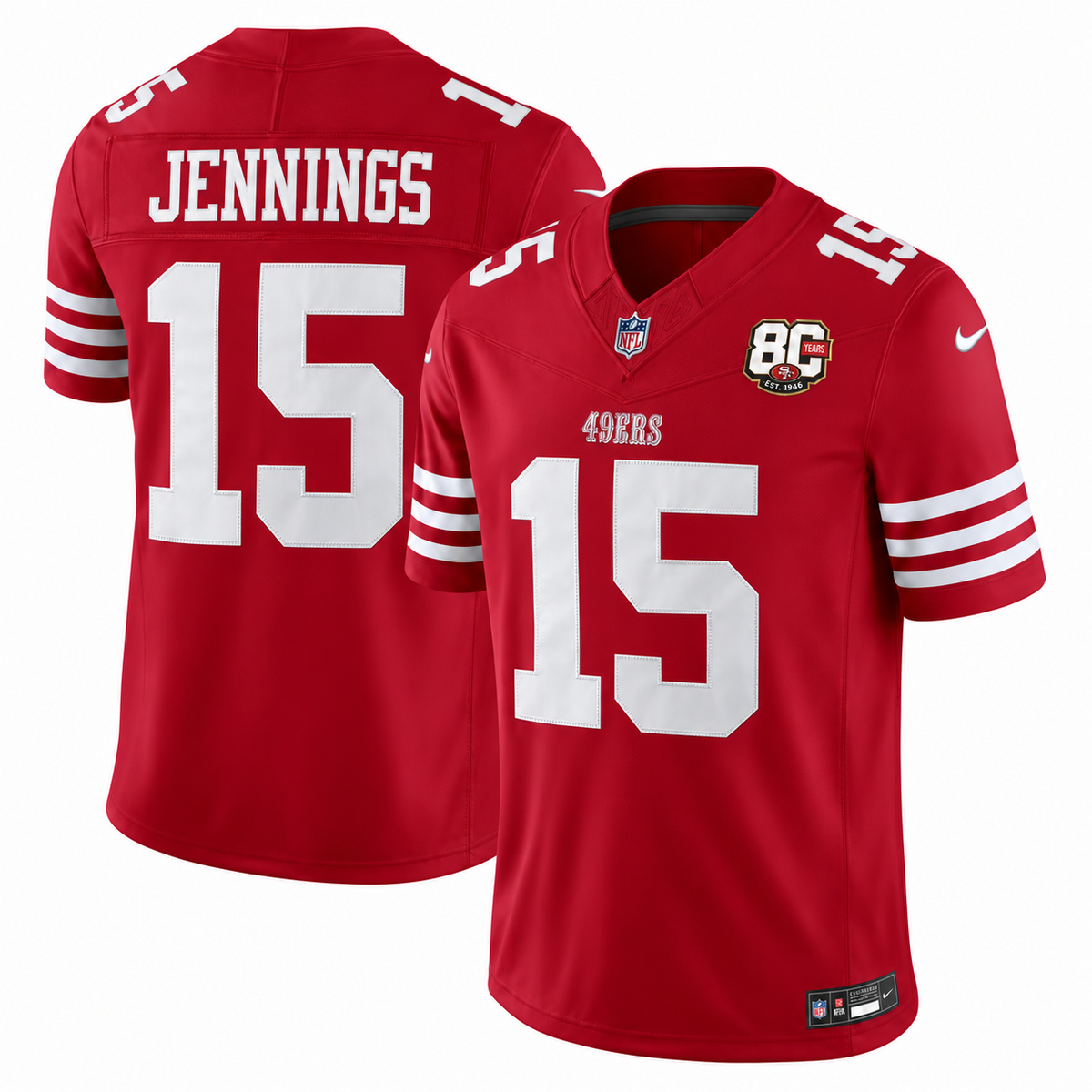Men's Jauan Jennings #15 San Francisco 49ers Team Vapor F.U.S.E. Stitched Limited Jersey