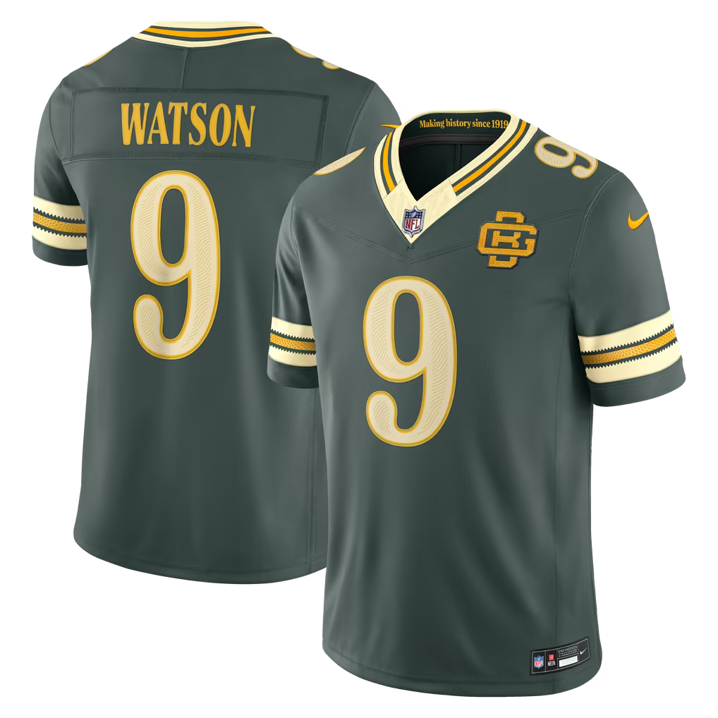 Men's Christian Watson Green Bay Packers 2026 Rivalries Collection Stitched Limited Jersey - Green