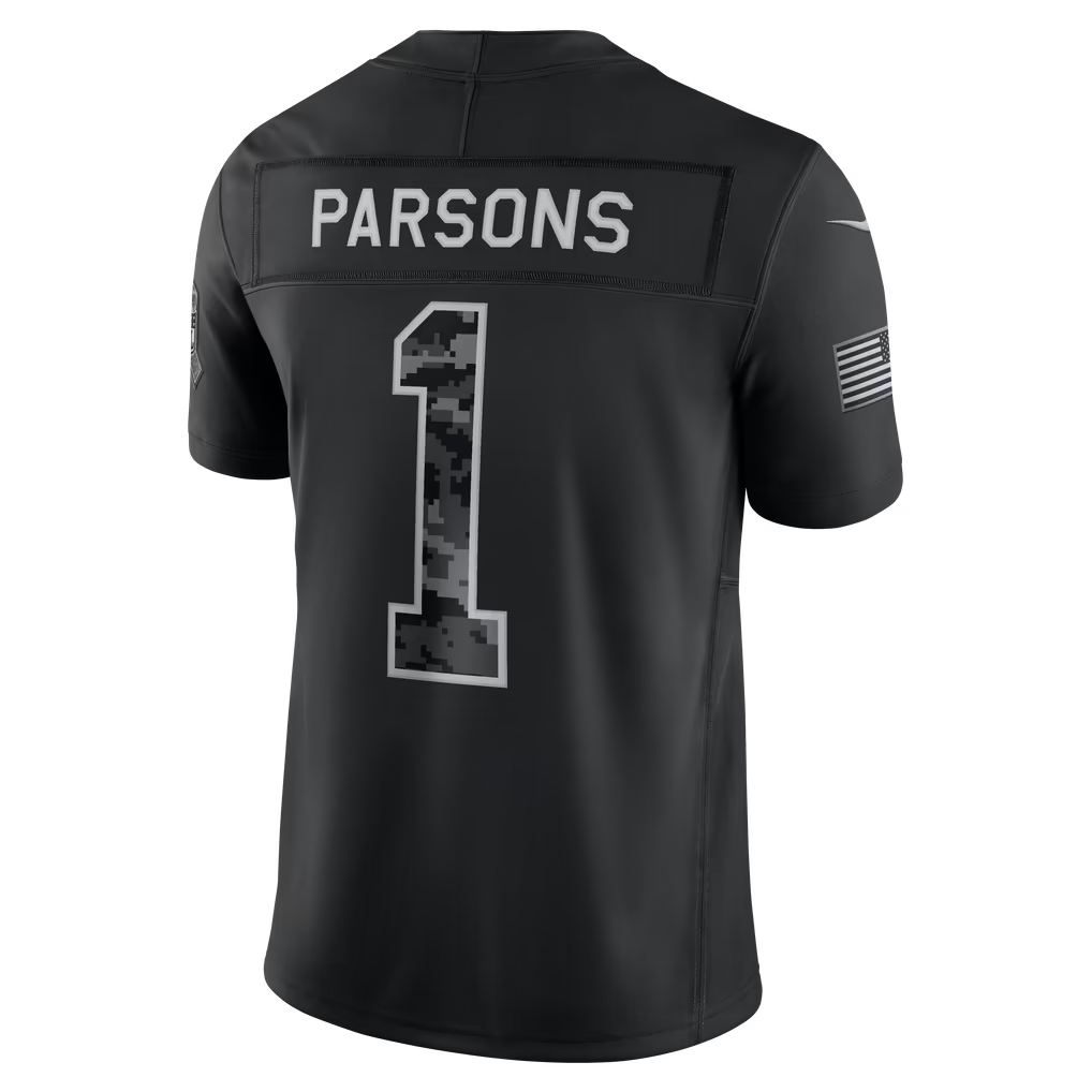 Men's Micah Parsons Green Bay Packers 2026 Salute to Service Stitched Limited Jersey - Black