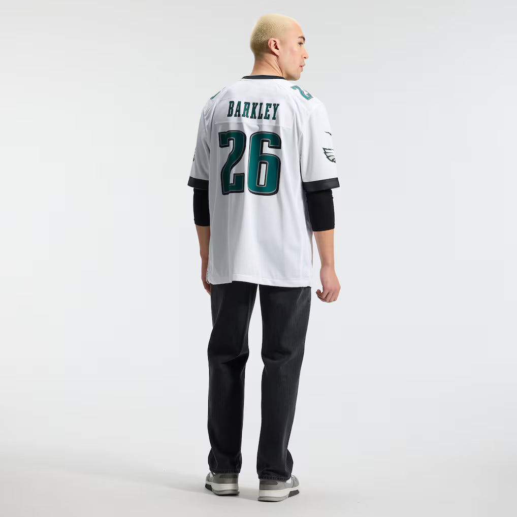 Men's Philadelphia Eagles Saquon Barkley White Game Jersey