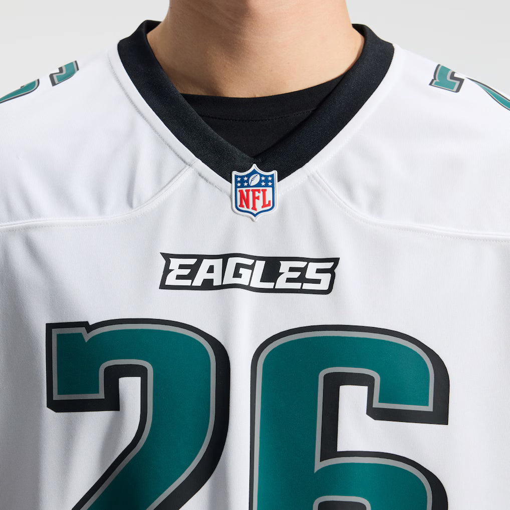 Men's Philadelphia Eagles Saquon Barkley White Game Jersey